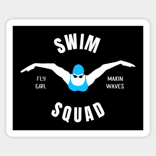 Womens Butterfly Swim Squad Girls Swimming Gift Sticker